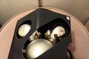 6 shatterproof christmas silver baubles