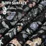 Hallway Runner Rug 60x180 cm, Floral Bedside Rugs Bedroom, Washable Farmhouse Carpet for Living Room, Low Pile Foldable Floor Mat for Kitchen, Black Image 2