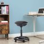 Ergonomic high quality  work stool height adjustable office stool, ergonomic work stool, wheelchair stool, swivel chair on wheels, extra large seat, 10 inclination, height adjustable, study, office, thick upholstery, black Image 2