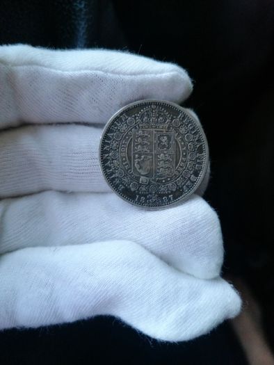 1887 Silver Half Crown Coin