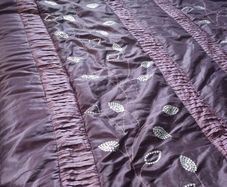 Aubergine Purple Quilted Velvet Bedspread/Throw Super King Size