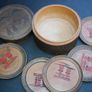 Vintage Beautiful carved and turned wood teak Japanese scene trinket or coaster box. H-2,6" X 4,2" Image 3