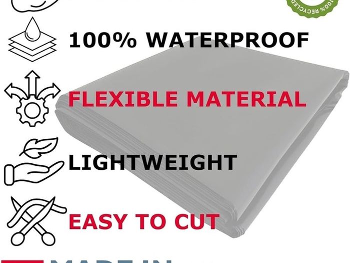 NEW SALE | Black Plastic Sheeting Heavy Duty - Polythene Sheet for Garden, 500G Gauge Thick, Strong Waterproof Gardens Cover Sheets | 2M x 1M