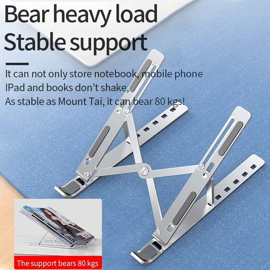 BRAND NEW Aluminium Foldable Stand Compatible with 10 to 15.6 Inches Notebook Adjustable Support Base for Laptops(SILVER)