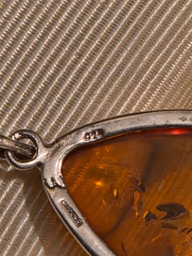 925 Sterling Silver Baltic Amber Pendant