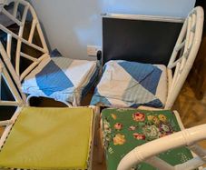 4 White Bamboo Style Chairs
