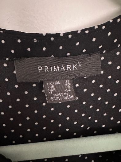 [clothes for adults] Black and white polka dot long sleeved top, size 40/12