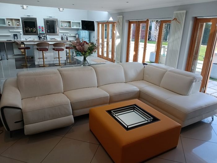 Leather sofa Italian White BARDI brand