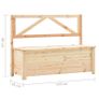 Storage Bench 120 cm Solid Pine Wood Image 7
