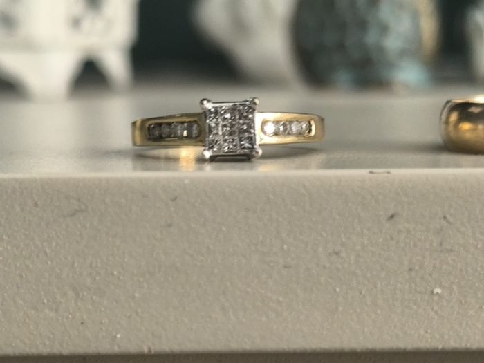 Engagement ring and wedding ring