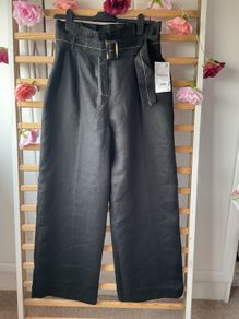 trousers zara Bnwt black linen trousers size small
