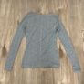 New Look Grey Ribbed Long Sleeve Top with Button Detail - Size 10 Image 8