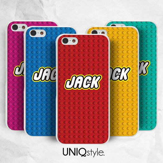 personalized name initial Lego cover case for iPhone Samsung Nokia HTC Sony Xperia