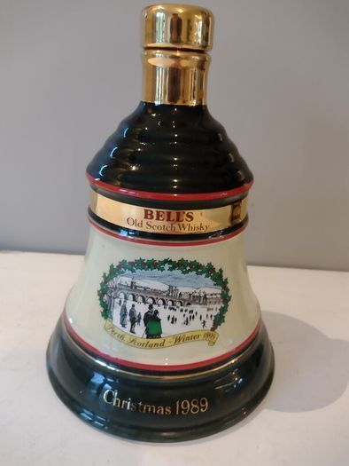 Wade Porcelain Decanter : Bell's Old Scotch Whiskey : Christmas 1989 : Comes with Original Box (Rare)