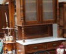 Antique Spanish Kitchen Cabinet with Marble Top