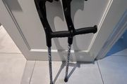 crutches -leopard print black and white
