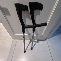 crutches -leopard print black and white