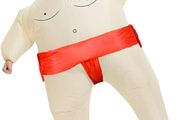 Inflatable Sumo Wrestler Suit Costume for Adult Blow up Halloween Costume Party Fat Suit Fancy Families Member Game Costume