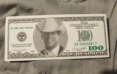 WWE wrestling JBL 100 dollar note