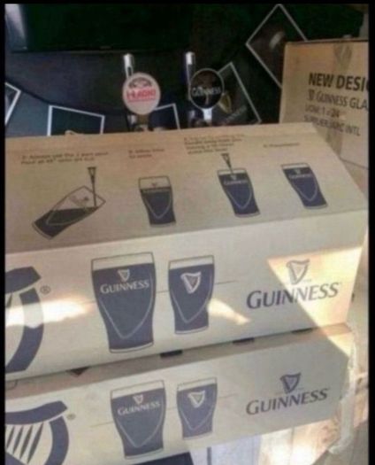 Guinness pint glasses - modern 6 no.
