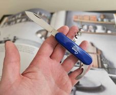 Vintage Discontinued Victorinox Bartender 84mm Swiss Army Knife with Swiss Advertising Collectable 1980s Swiss Army Knife