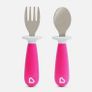 Munchkin Raise Toddler Fork and Spoon Set  12+ Months BPA Free Pink Image 10
