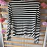 Mango top size medium wrap effect long sleeves black & ivory cream Image 3