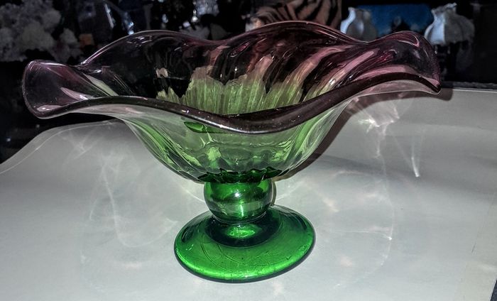 Beautiful pedestal glass bowl