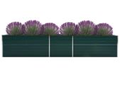 Garden Raised Bed Galvanised Steel 400x80x77 cm Green
