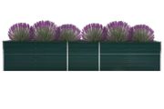 Garden Raised Bed Galvanised Steel 400x80x77 cm Green