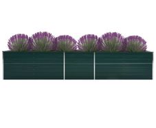 Garden Raised Bed Galvanised Steel 400x80x77 cm Green