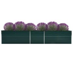Garden Raised Bed Galvanised Steel 400x80x77 cm Green