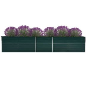 Garden Raised Bed Galvanised Steel 400x80x77 cm Green