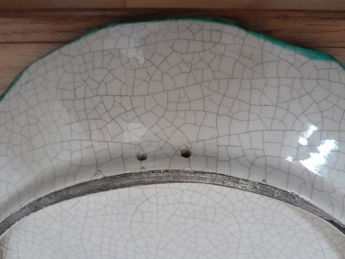 Decorative Plate for hanging on wall, oval shape, with boat