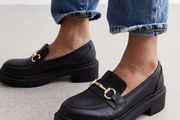 Black chunky loafers loafer shoes from New Look 38 5