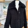 Maje black curly faux fur  jacket Image 2
