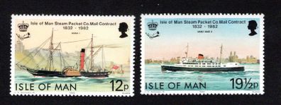 1982 Isle of Man 150th Anniversary of Isle of Man Steam Packet Company Commemorative Stamps Mint Never Hinged (MNH)