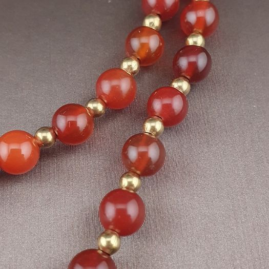 Vintage Carnelian Agate From Mali With Himalayan 1 Eyes Tibetan Agate Dzi Pendant Necklace