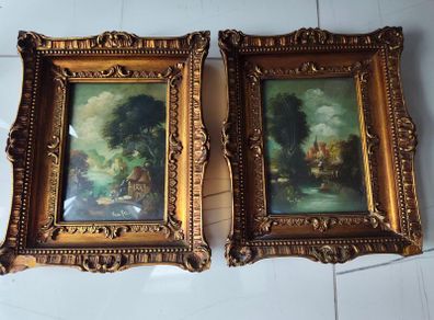 Two oil landscapes signed Van Ros
