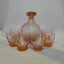 Peach Glass Decanter and Six Glasses Image 4