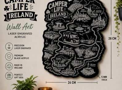 Camper Life Ireland - Laser Engraved Wall Art