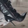 Black long boots heels size fits 35/36 Image 3