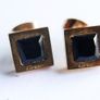 Cartier square stud earrings with black stone Image 9