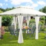 Gazebo 3 x 4 m Water-Repellent Metal Garden Stable Robust Side Walls Garden Image 10