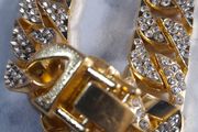 Gold plated iced cuban bracelet