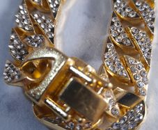 Gold plated iced cuban bracelet