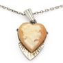 Vintage 925 Sterling Silver Signed Georg Jensen Cameo Shell Necklace Image 2