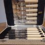 Vintage Sheffield silver Fish Cutlery Set W/ Faux Bone Handles Image 2