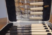Sheffield silver Fish Cutlery Set W/ Faux Bone Handles