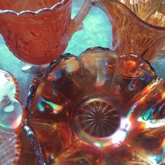 A Selection Of Vintage Carnival Glass